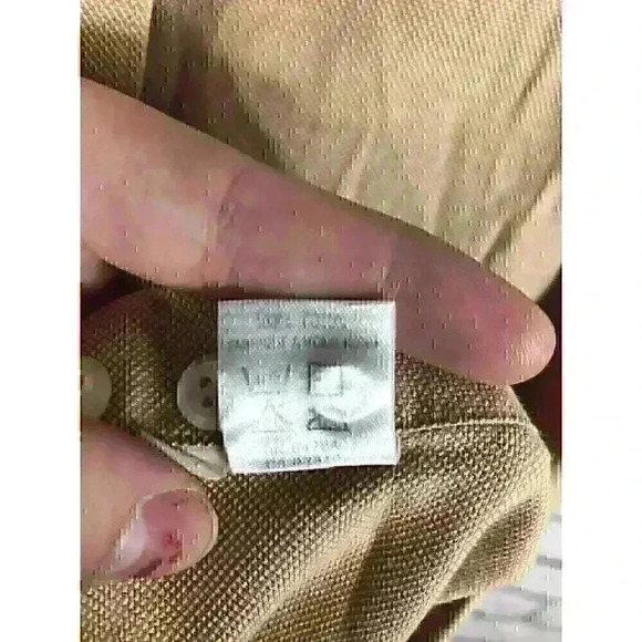 Valentino Uomo Shirt Mens 17.5 34-35 Tan Button Down Cotton Long Sleeve Shirt - Picture 5 of 7